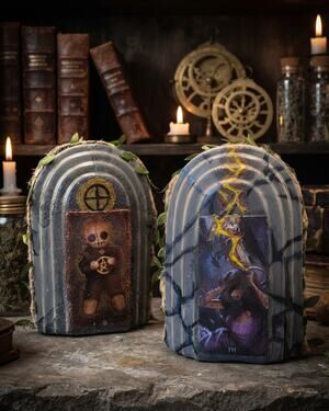 Handcrafted Double-Sided Gothic Altar Piece  Todd Alcott's Horror Tarot & Voodoo